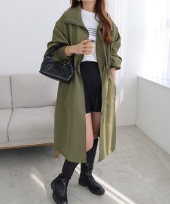 andme コート アウター ボリューム袖2wayスタンドカラーコート レディース