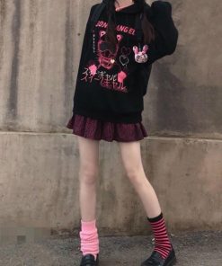 スウェット 病みかわいい フード付き ゆったり レディース 量産型 サブカル系 地雷系 トレーナー 服 プルオーバーパーカー プリント