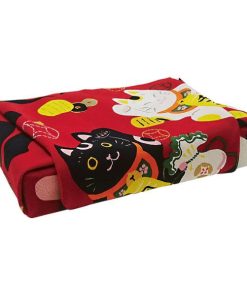風呂敷 ランチクロス お弁当 50cm 中巾 綿 小ふろしき 招き猫 （ 風呂敷き ふろしき お弁当包み 50センチ 日本製 ネコ ）