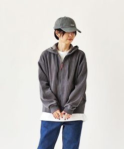NANGA ナンガ フーディー パーカー レディース コーデュロイ フルジップ アイボリー グレー M L N2530-1Q089B NA25F1Q089