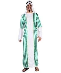 アラブ服 商人 仮装 アラブ 衣装 頭巾 頭中縛り 髭 コスプレ アラビア 4点セット ドバイ 中東 石油王 男性用 メンズ ハロウィン