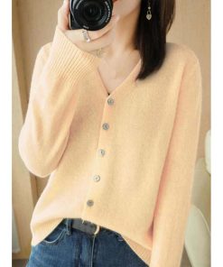 ＜2枚まとめ買いで送料無料＞カーディガン レディース ニット オフィス 長袖 Vネック 秋冬 秋新作